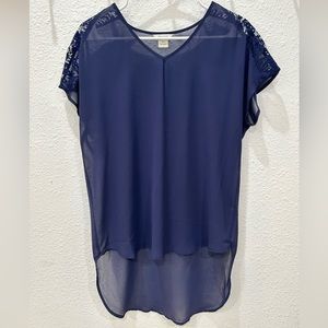 Ariat sheer blue blouse
